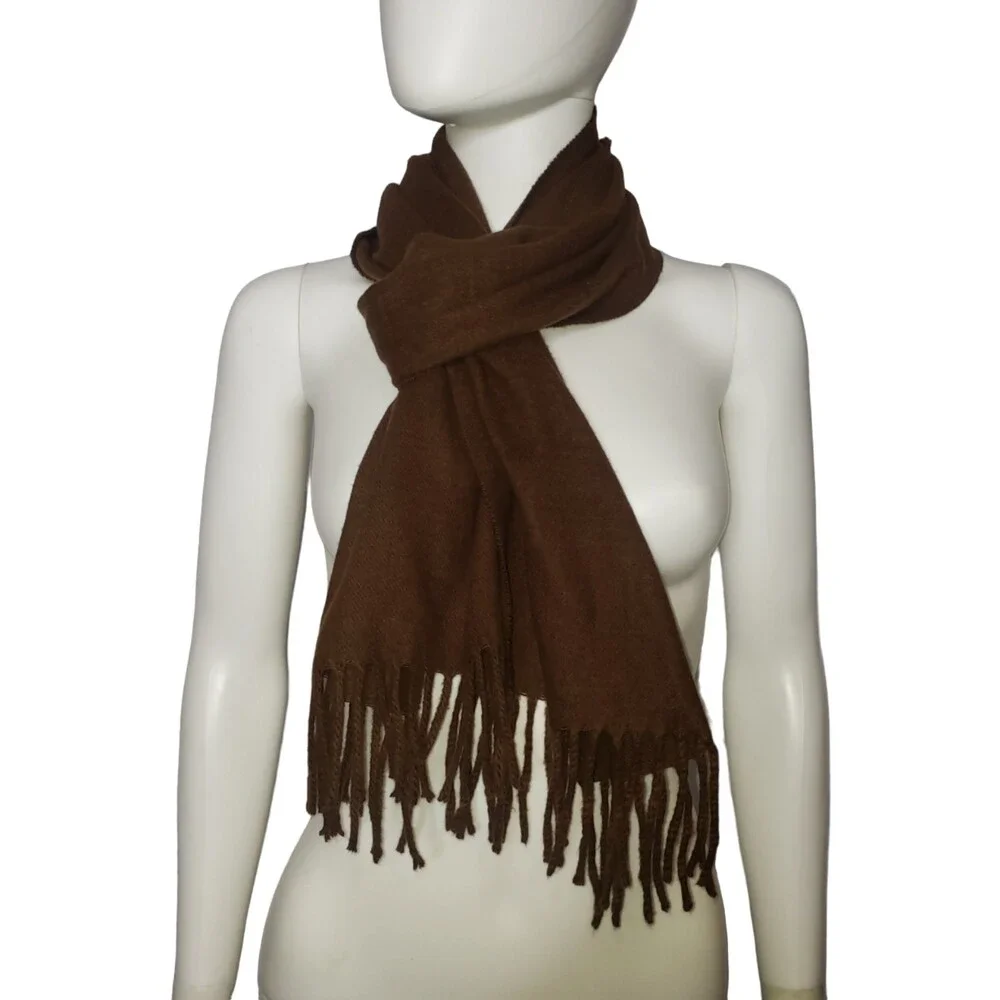 ITALY DESIGN Cashmere Feel Brown Scarf One Size